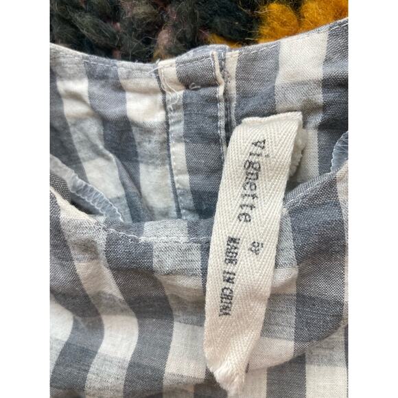 Vignette Gray Gingham Little Girls Blouse Top Long Sleeve ~ Sz 5 Years - Picture 3 of 3